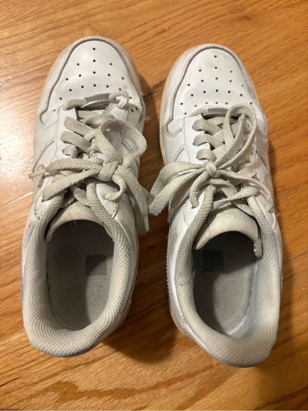Nike White Dunks Low-Top Sneakers with Lace-Up Closure